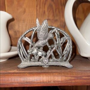 Silver vintage metzke  Bird Napkin / Mail holder